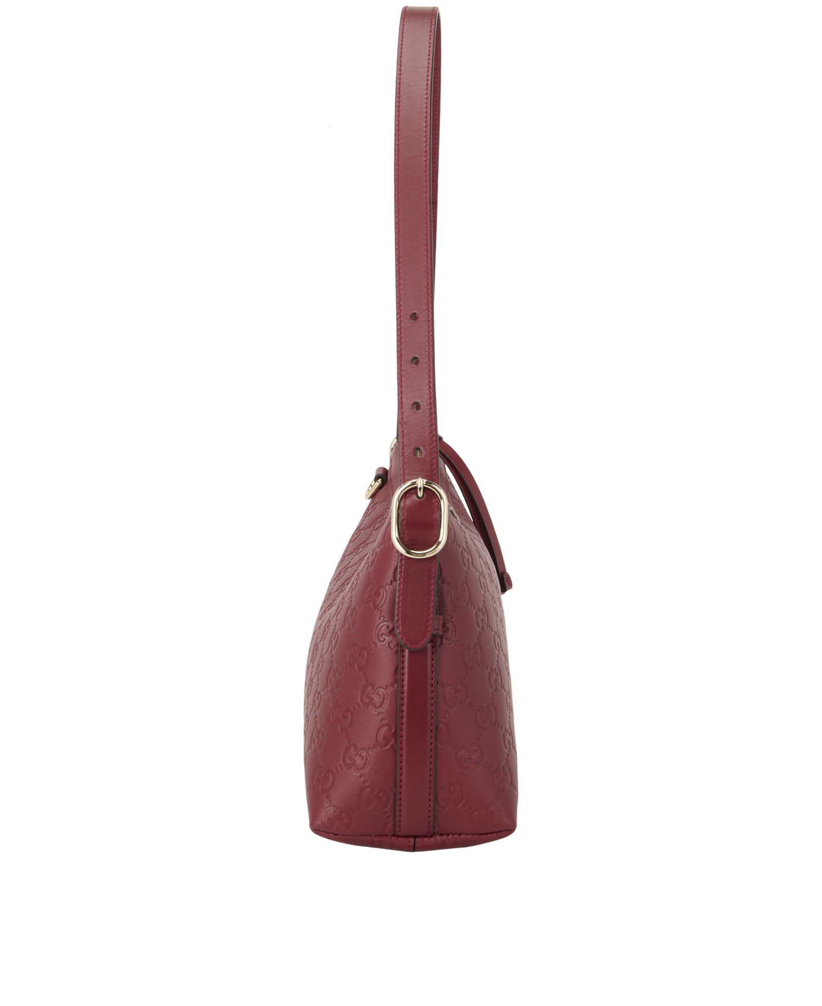 Arabella GG Emblem Shoulder Bag, &pound;950, Handbags, Red, Leather, Side view